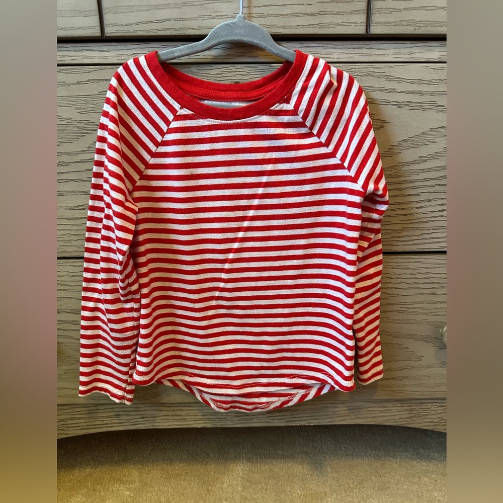 Cat & Jack Red & White Striped Long-Sleeve Kids Top